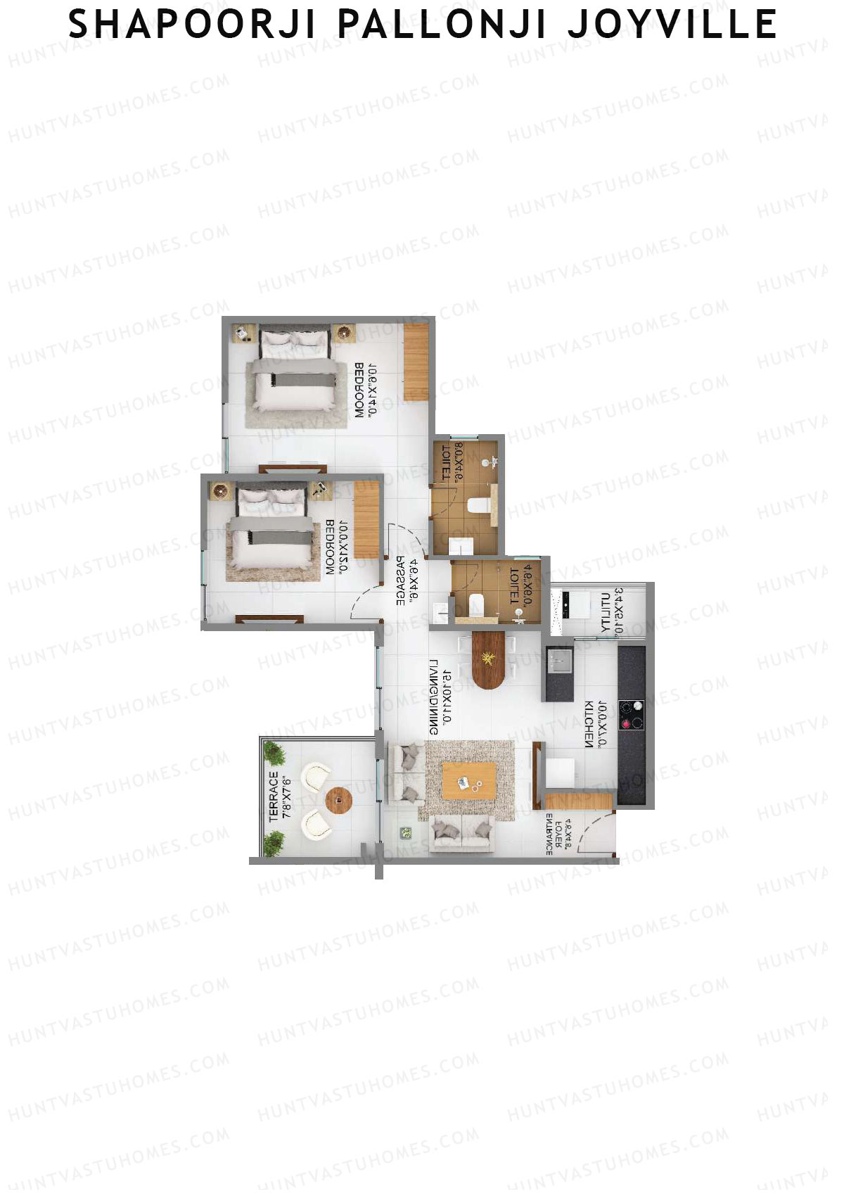 Shapoorji Pallonji Joyville Sierra Unit 8 1 Floor Plan
