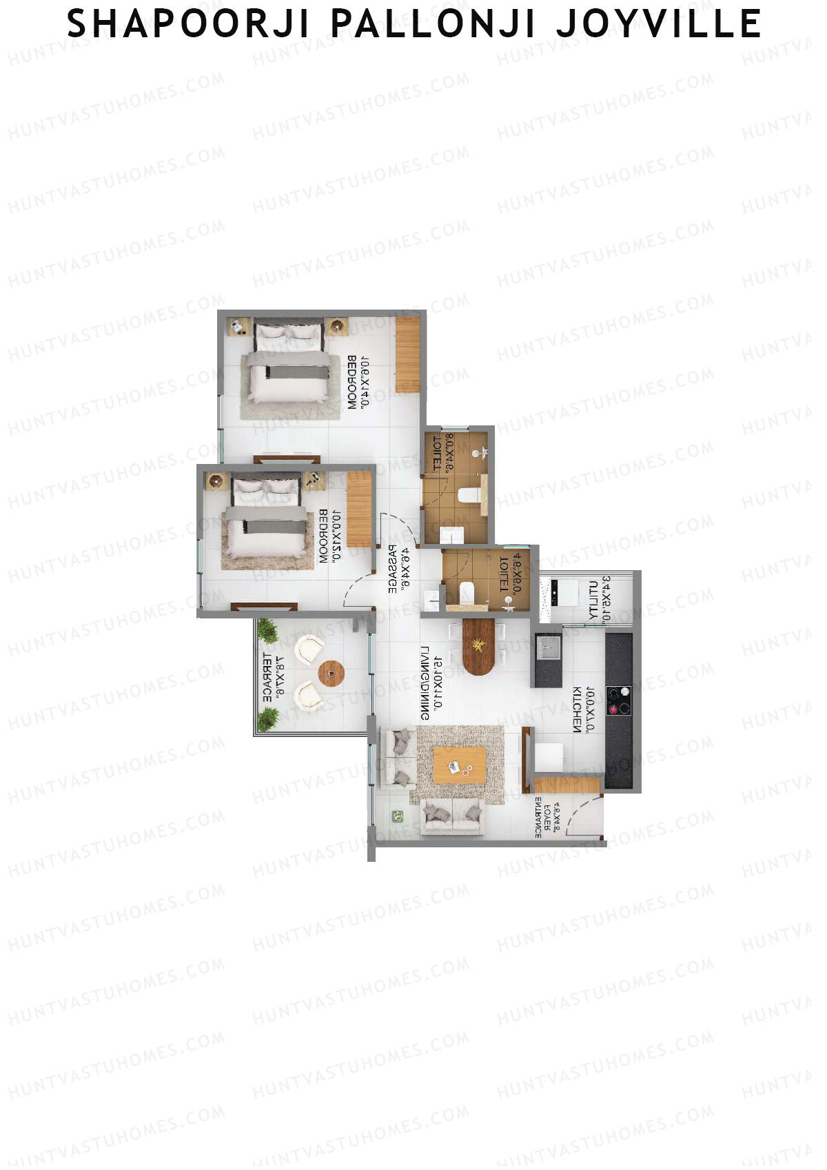 Shapoorji Pallonji Joyville Sierra Unit 8 Floor Plan