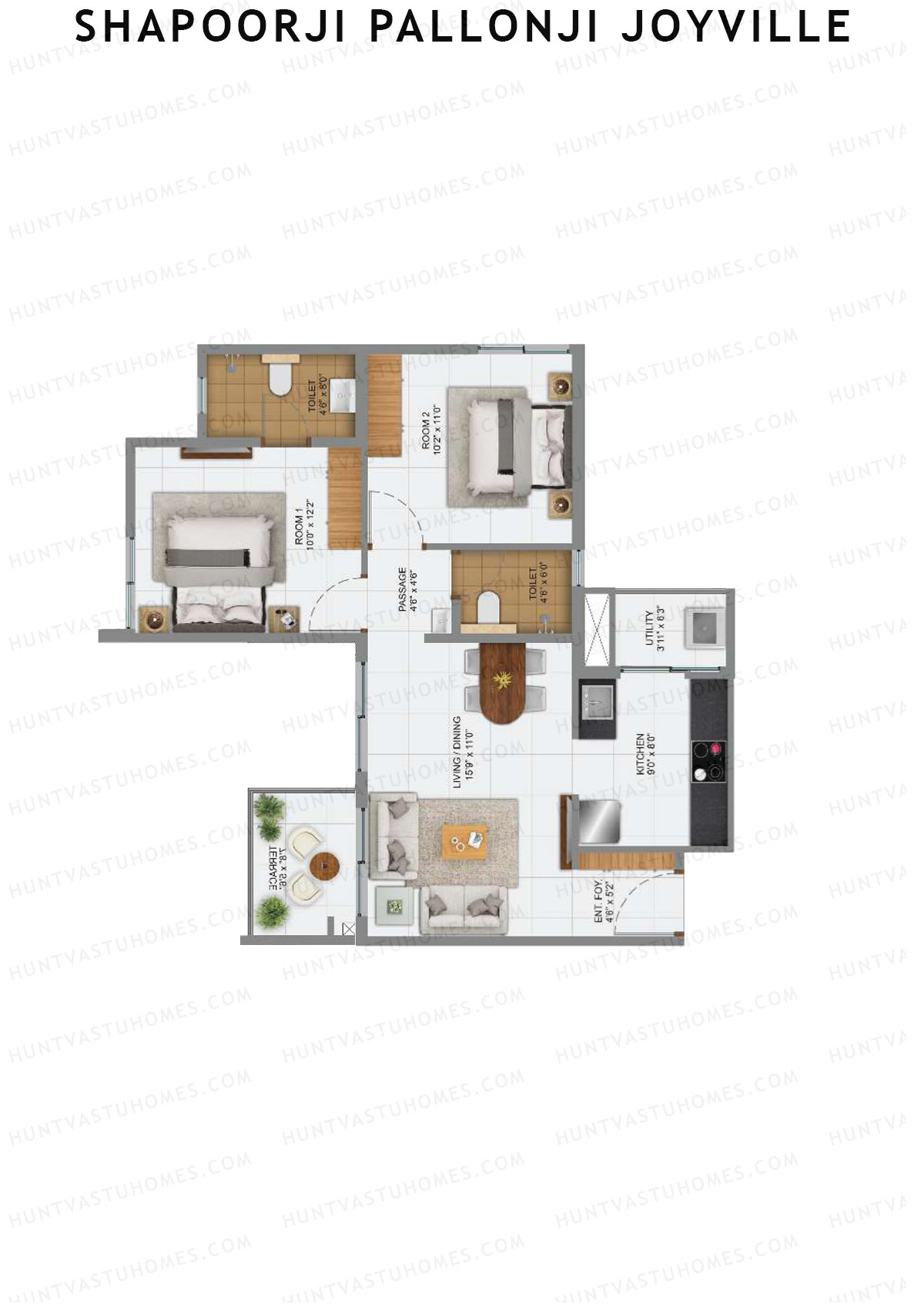 Shapoorji Pallonji Joyville Sierra Unit 9 Floor Plan