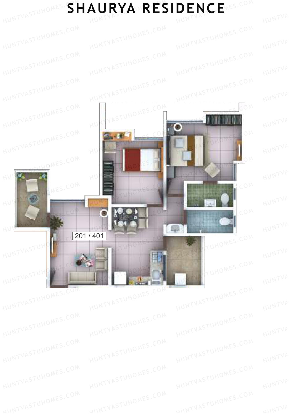 Shaurya Residence Tower A Unit 1 Floor Plan