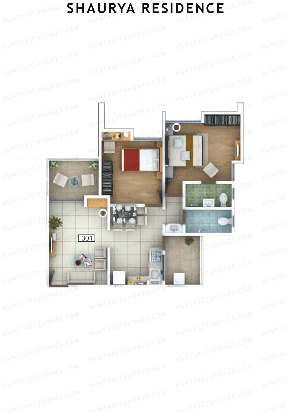 Shaurya Residence Tower A Unit 1 Floor Plan