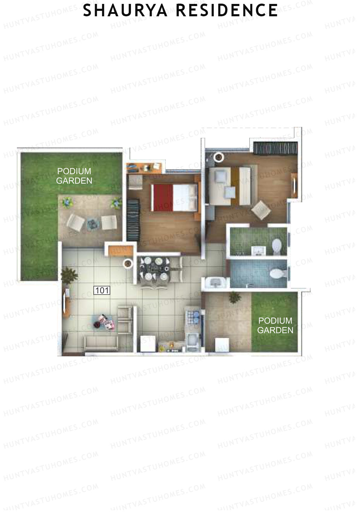 Shaurya Residence Tower A Unit 1 Floor Plan