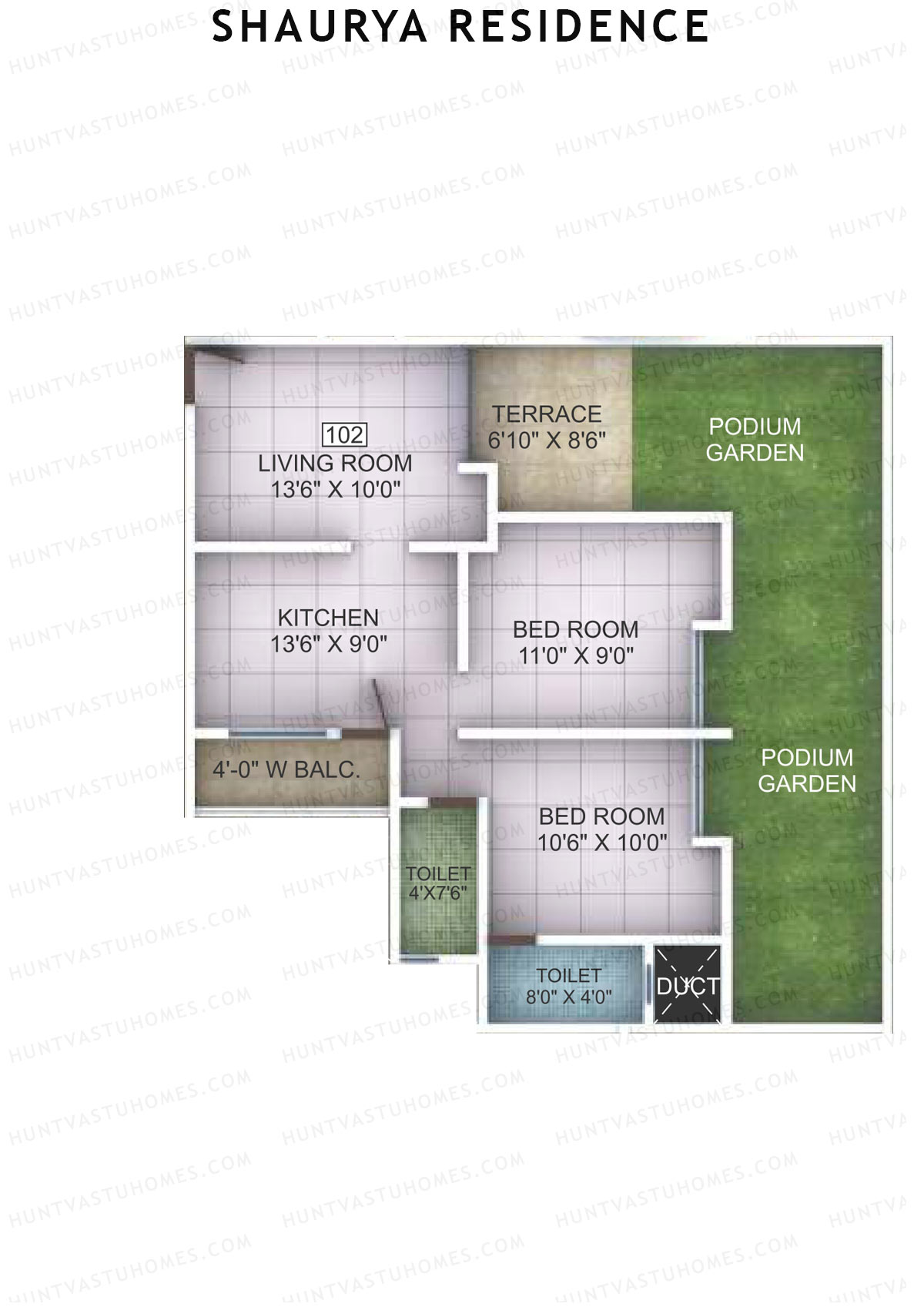 Shaurya Residence Tower A Unit 2 Floor Plan