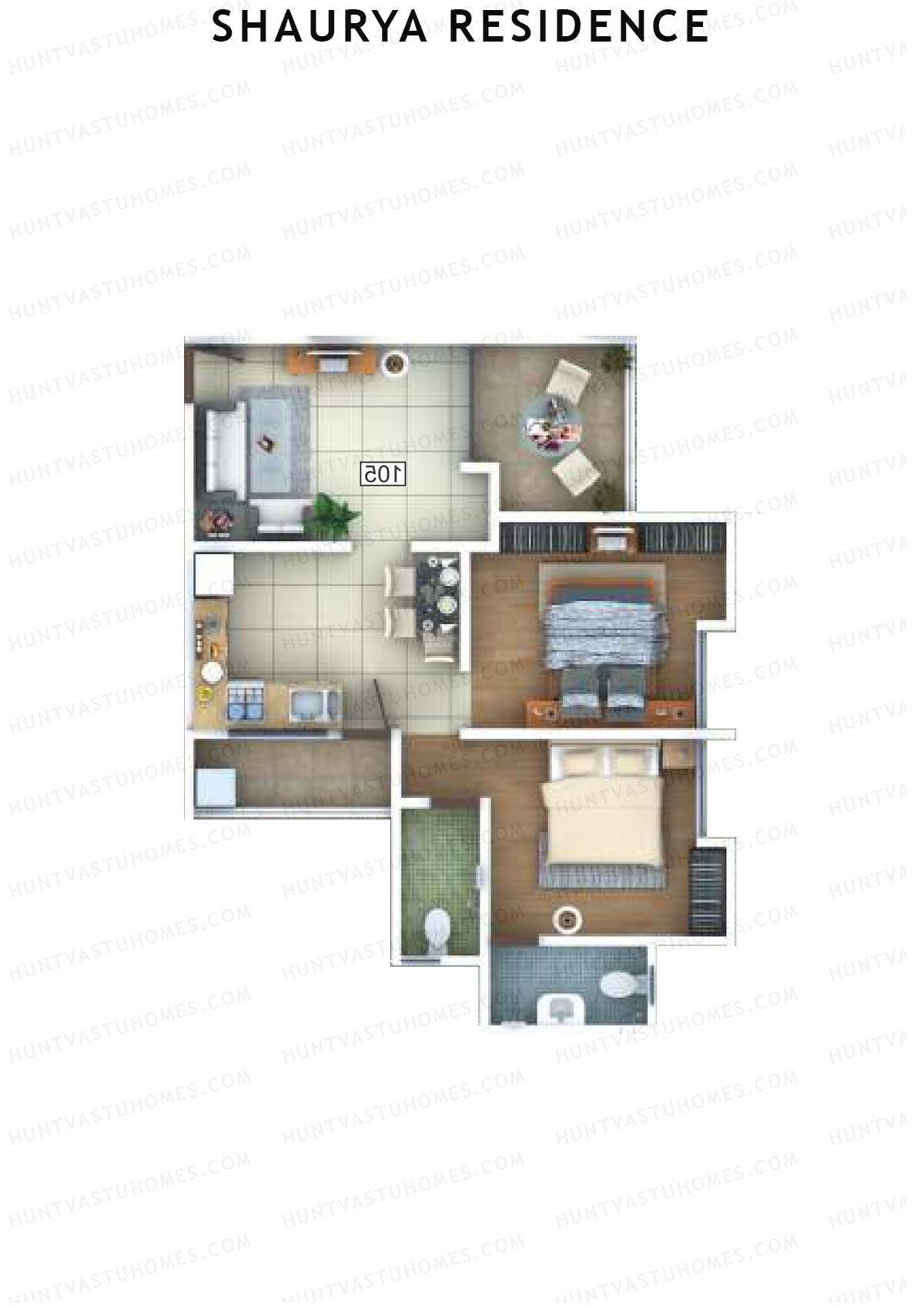 Shaurya Residence Tower A Unit 2 Floor Plan