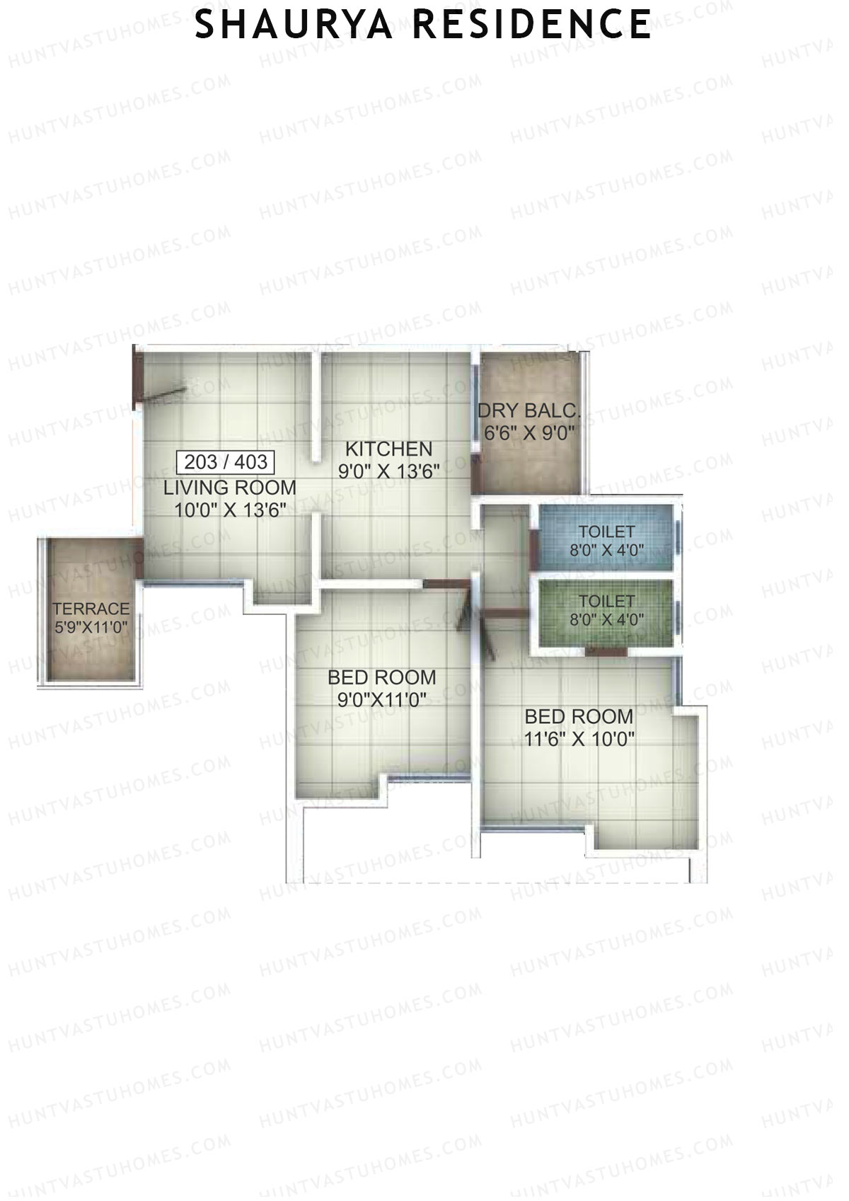 Shaurya Residence Tower A Unit 3 Floor Plan
