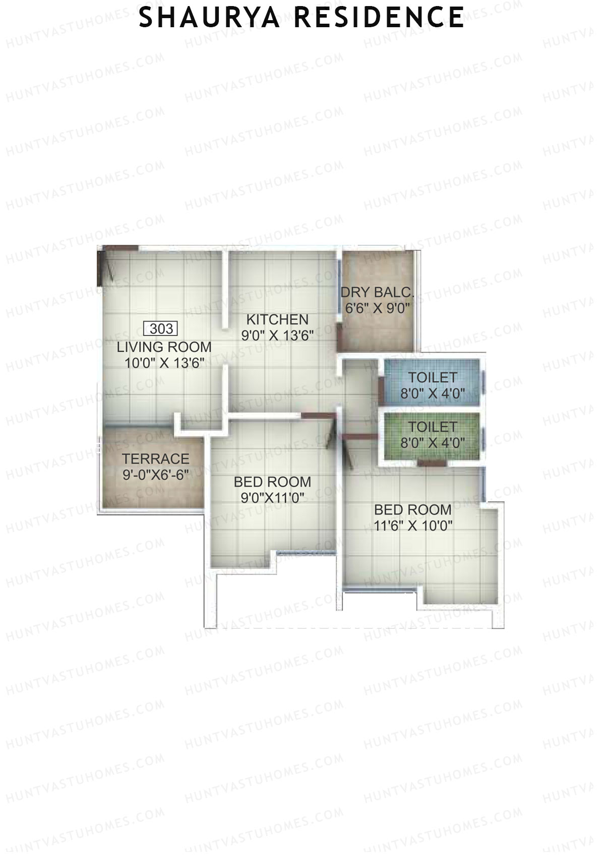 Shaurya Residence Tower A Unit 3 Floor Plan