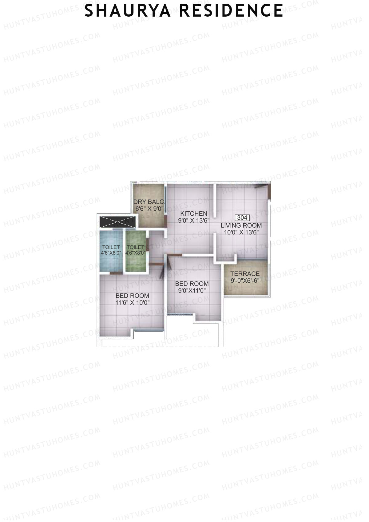 Shaurya Residence Tower A Unit 4 Floor Plan