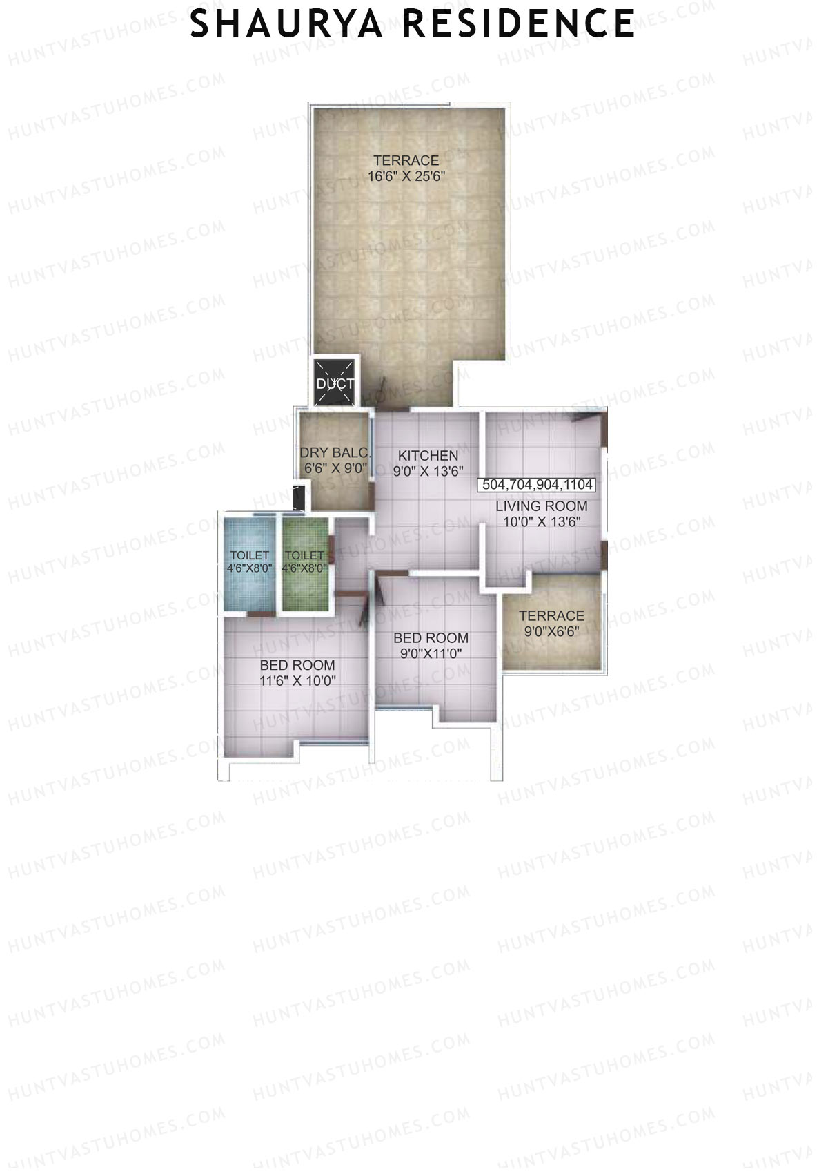Shaurya Residence Tower A Unit 4 Floor Plan