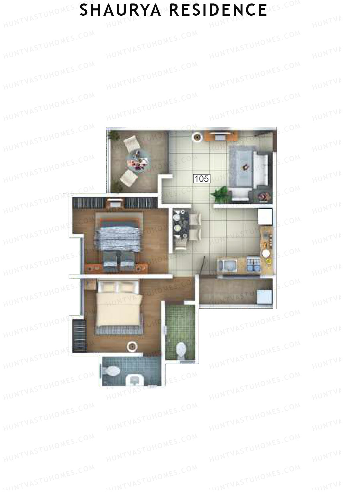 Shaurya Residence Tower A Unit 5 Floor Plan