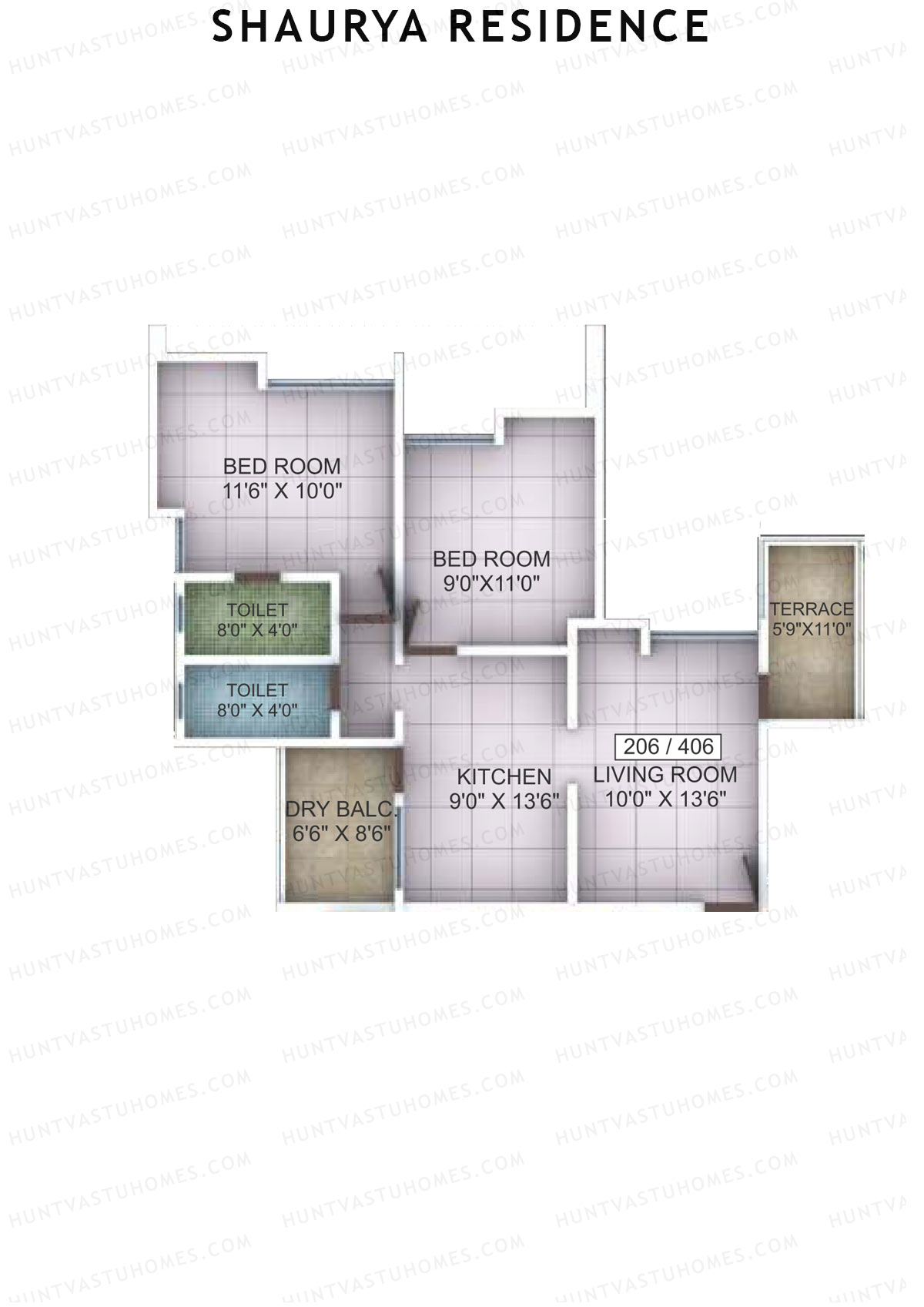 Shaurya Residence Tower A Unit 6 Floor Plan