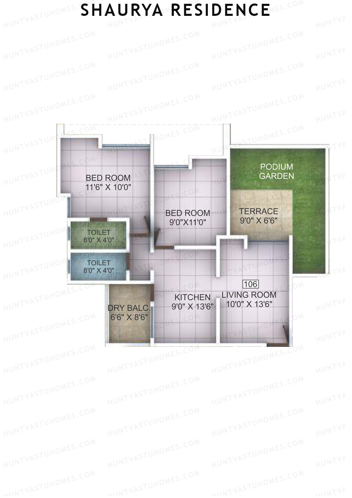 Shaurya Residence Tower A Unit 6 Floor Plan