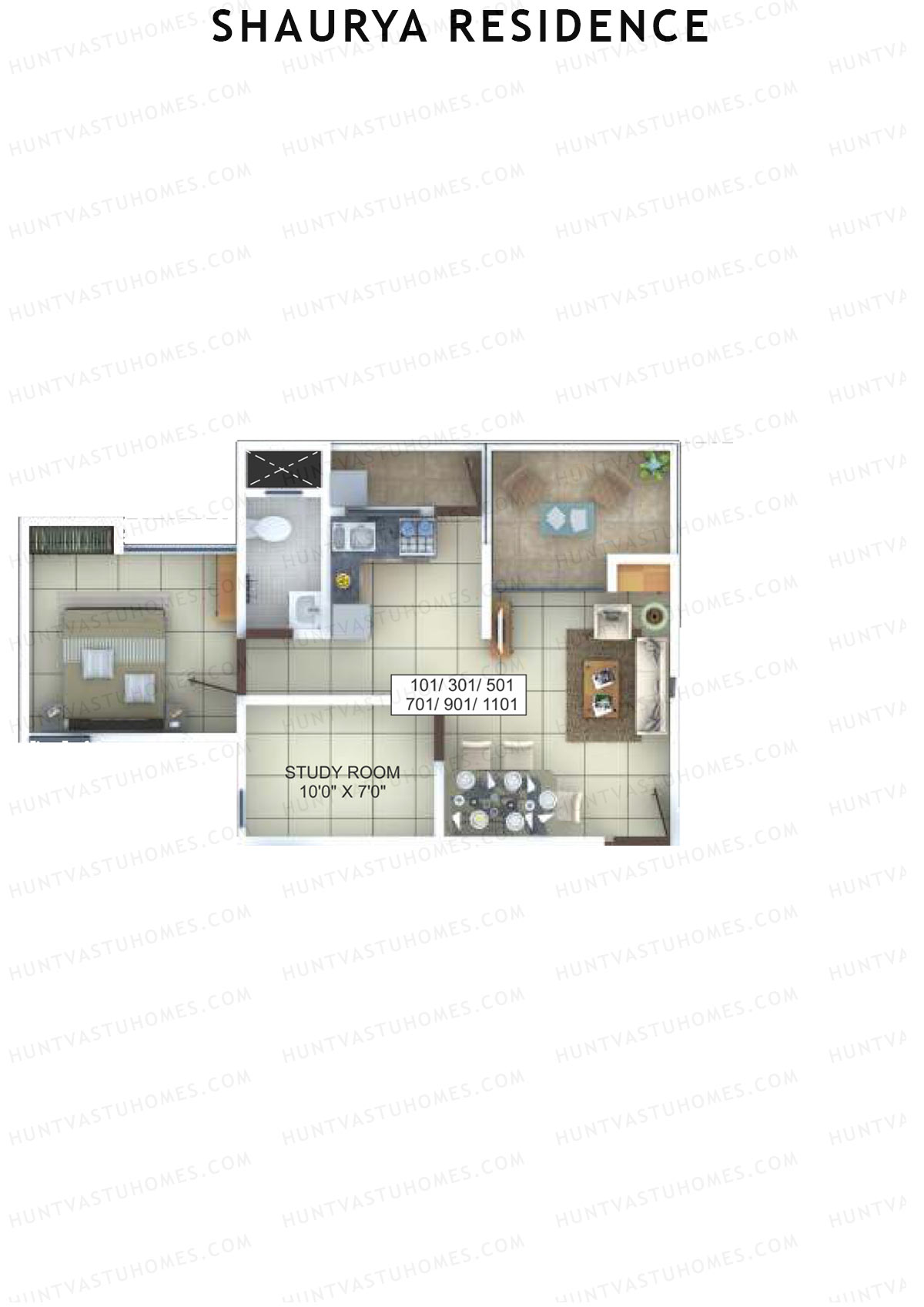 Shaurya Residence Tower B Unit 1 Floor Plan