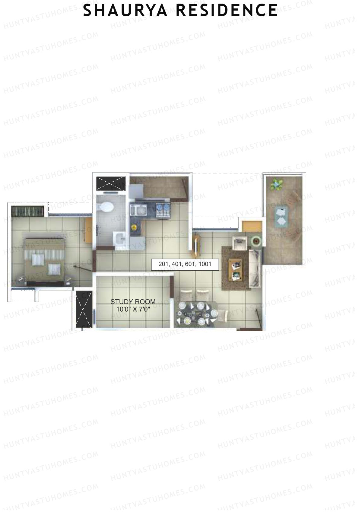 Shaurya Residence Tower B Unit 1 Floor Plan