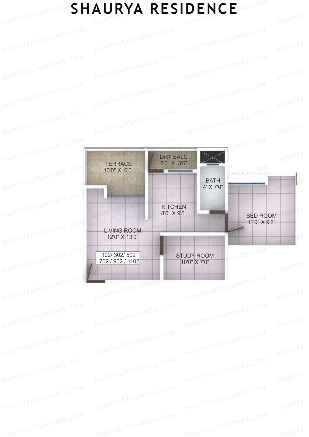 Shaurya Residence Tower B Unit 2 Floor Plan