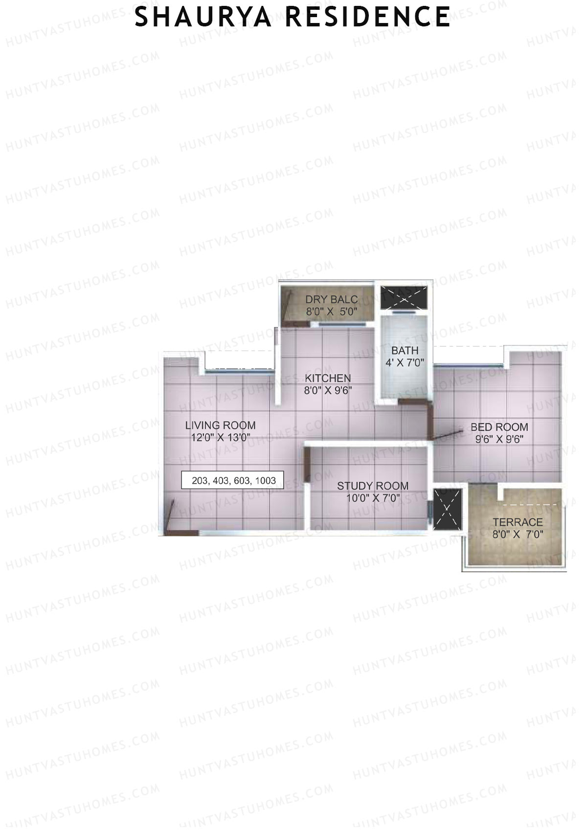 Shaurya Residence Tower B Unit 3 Floor Plan