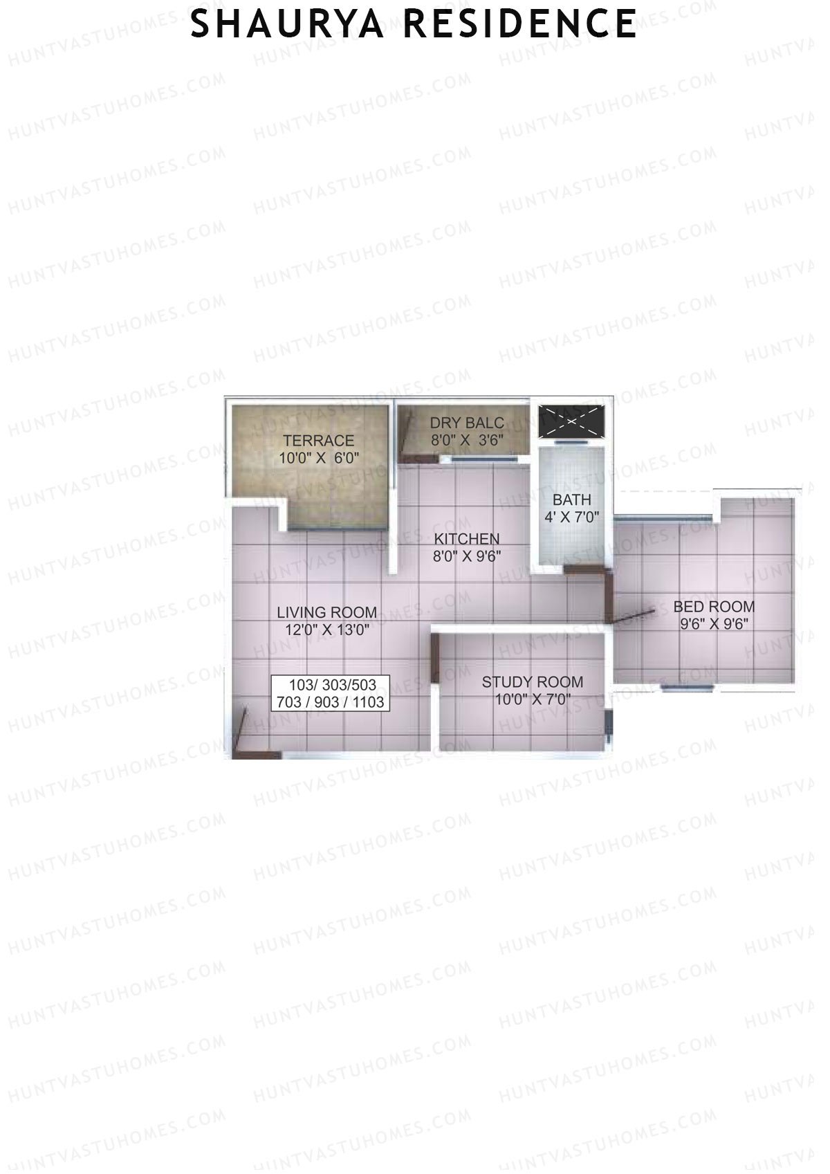 Shaurya Residence Tower B Unit 3 Floor Plan