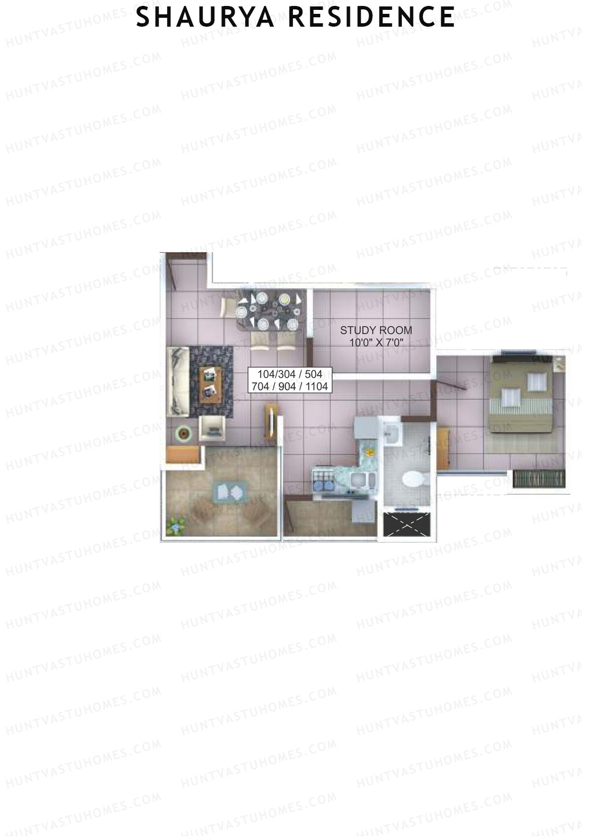 Shaurya Residence Tower B Unit 4 Floor Plan