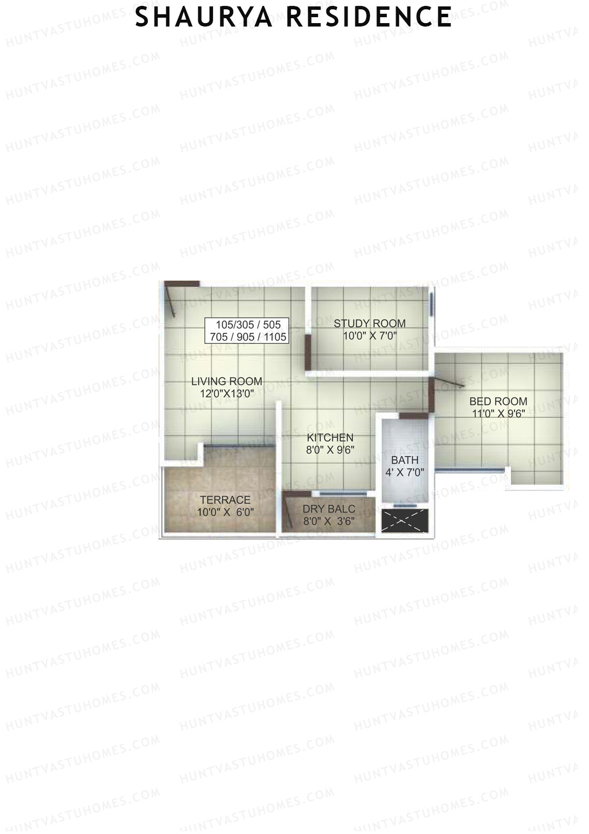 Shaurya Residence Tower B Unit 5 Floor Plan