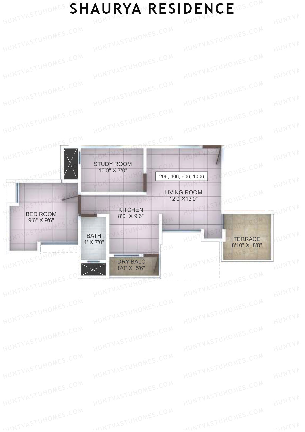 Shaurya Residence Tower B Unit 6 Floor Plan