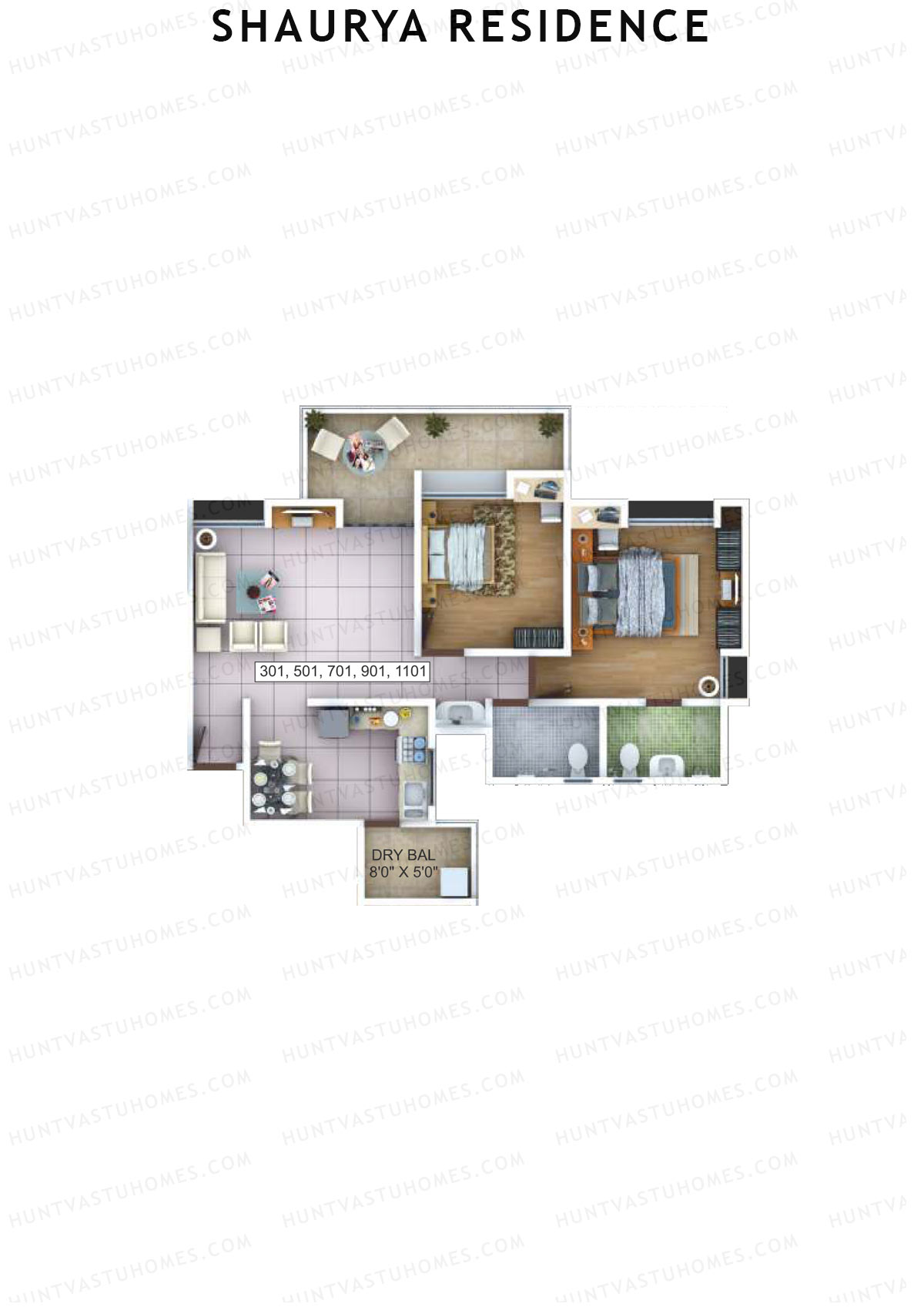 Shaurya Residence Tower C Unit 1 Floor Plan