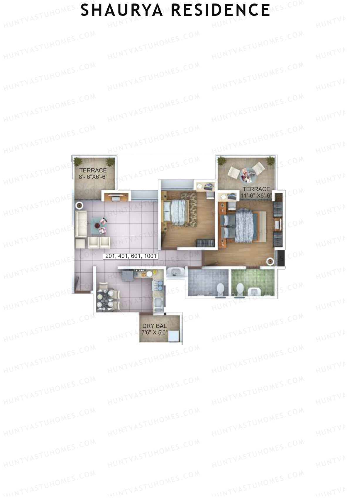 Shaurya Residence Tower C Unit 1 Floor Plan