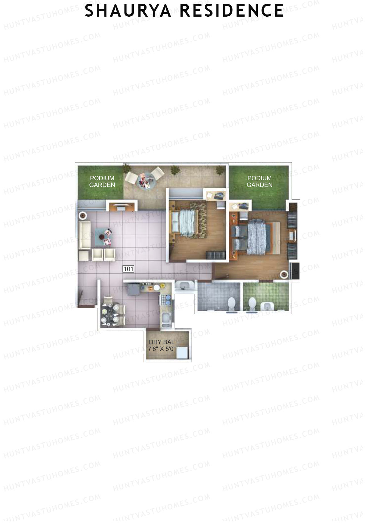 Shaurya Residence Tower C Unit 1 Floor Plan