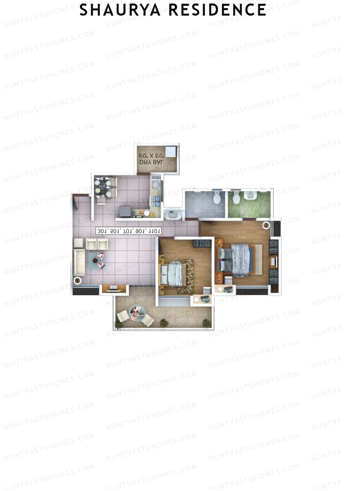 Shaurya Residence Tower C Unit 2 Floor Plan