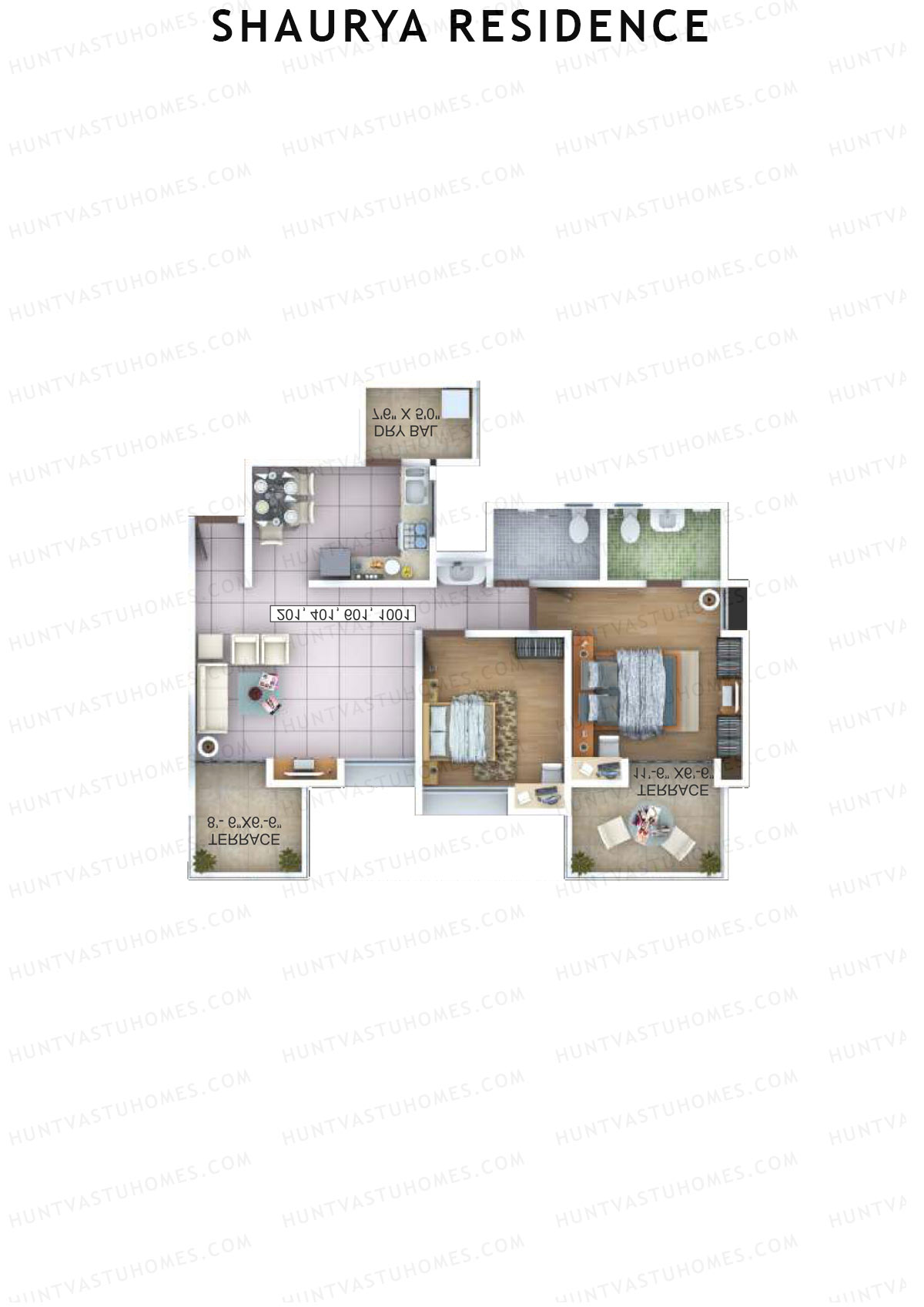Shaurya Residence Tower C Unit 2 Floor Plan