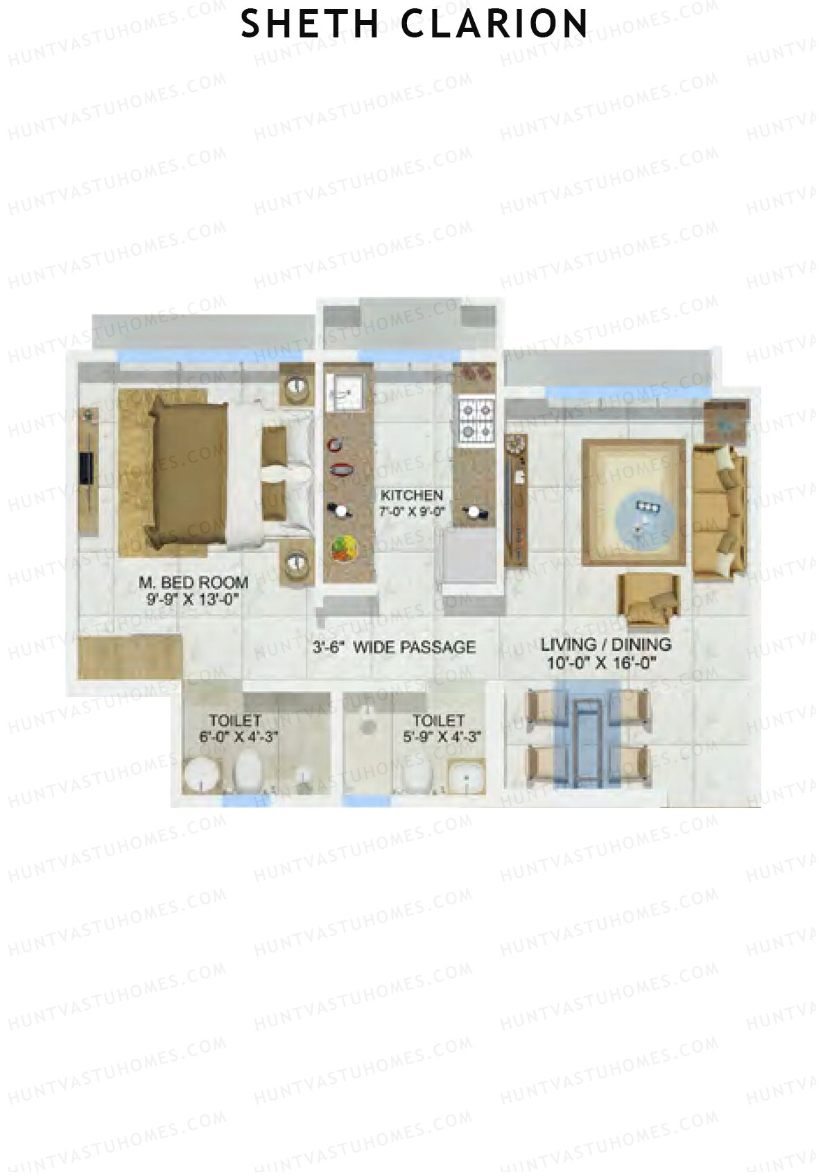 Sheth Clarion Wing C Unit 1 Floor Plan