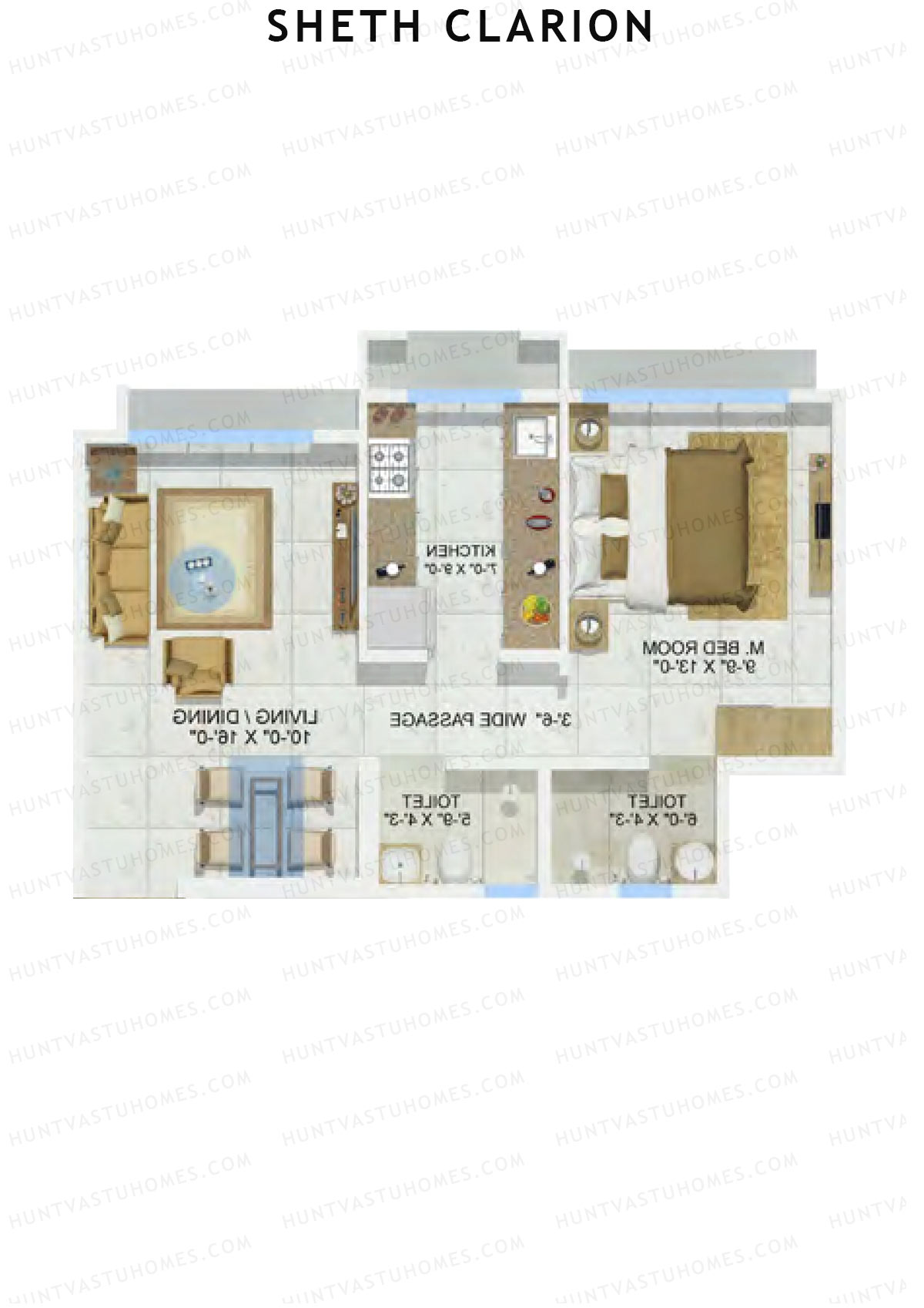 Sheth Clarion Wing D Unit 2 Floor Plan