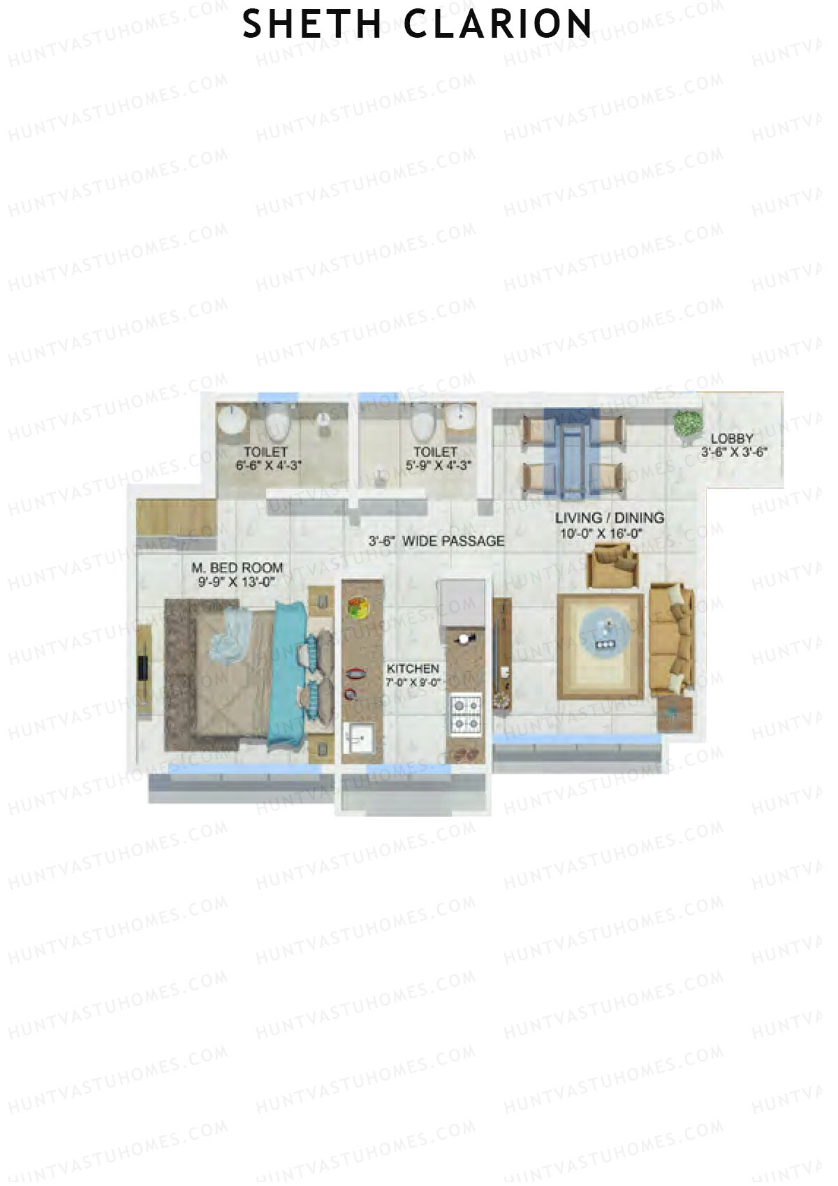 Sheth Clarion Wing D Unit 4 Floor Plan
