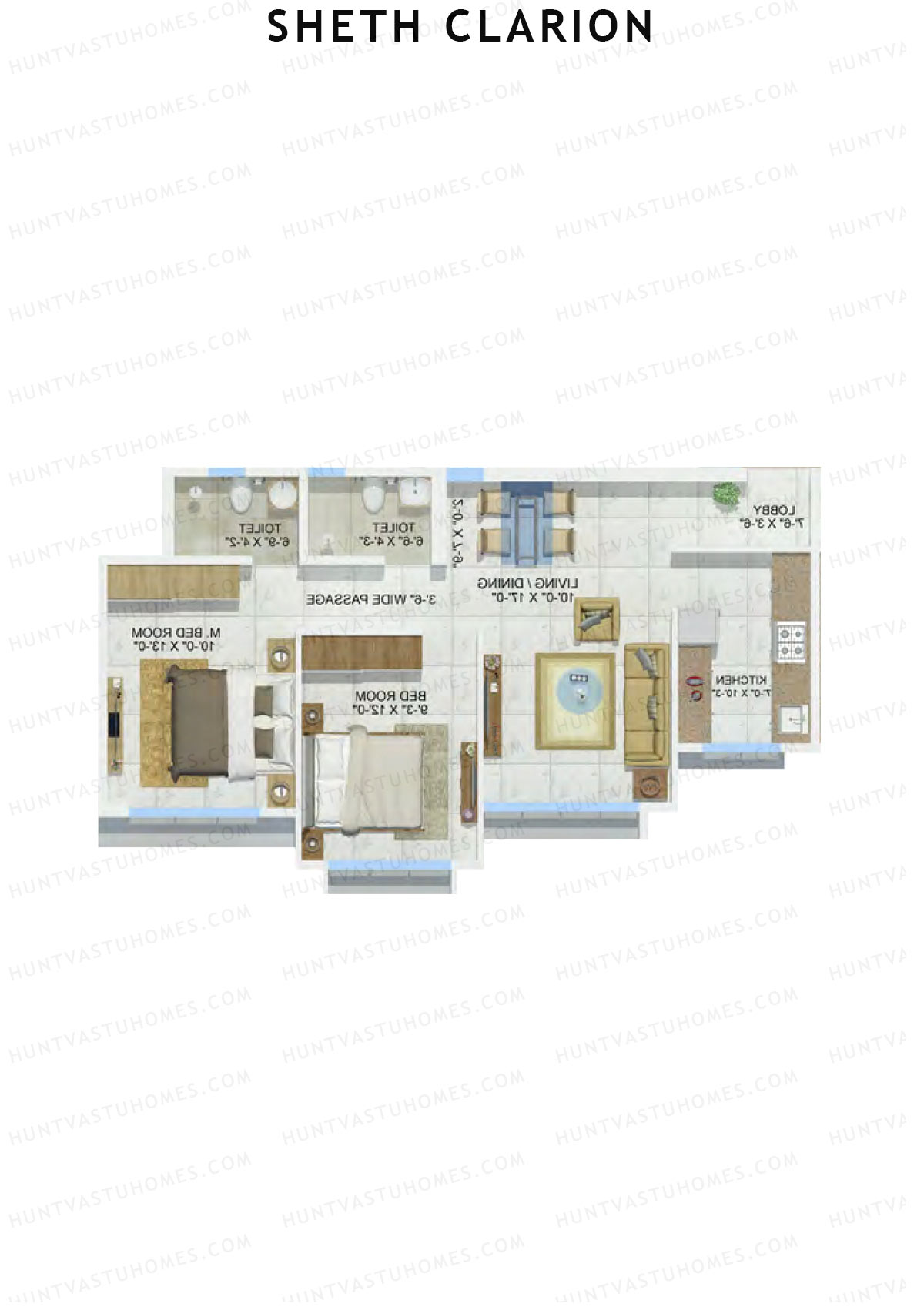 Sheth Clarion Wing E Unit 4 Floor Plan