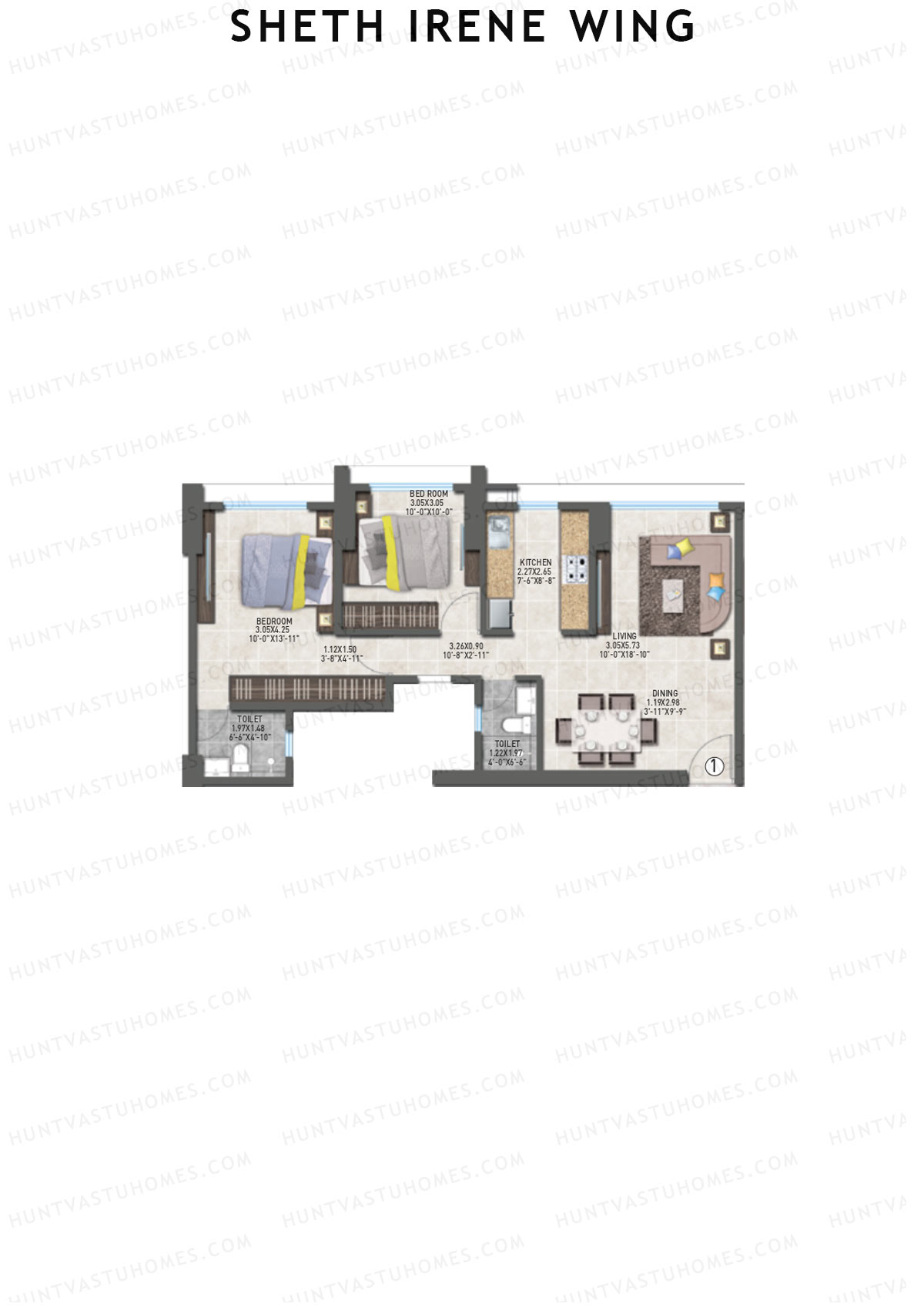 Sheth Irene Wing Wing A Unit 1 Floor Plan