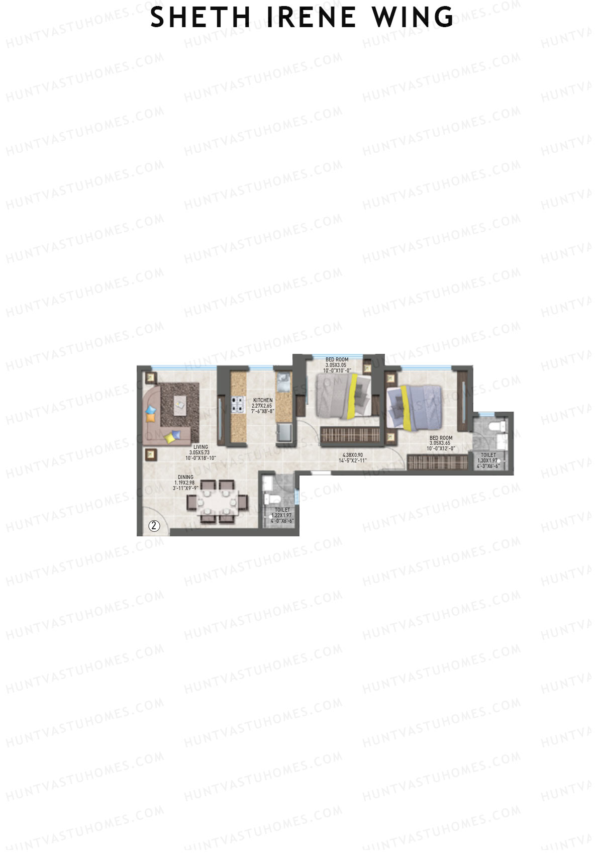 Sheth Irene Wing Wing A Unit 2 Floor Plan