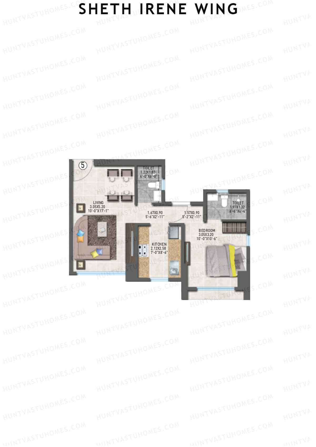Sheth Irene Wing Wing A Unit 5 Floor Plan