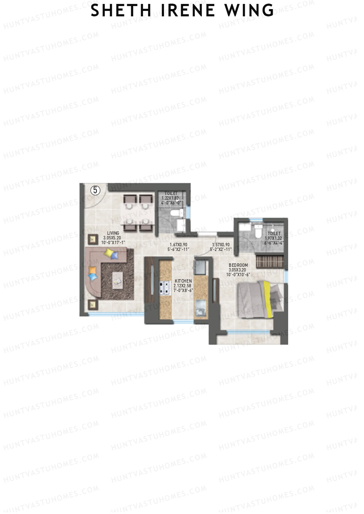 Sheth Irene Wing Wing A Unit 5 Floor Plan