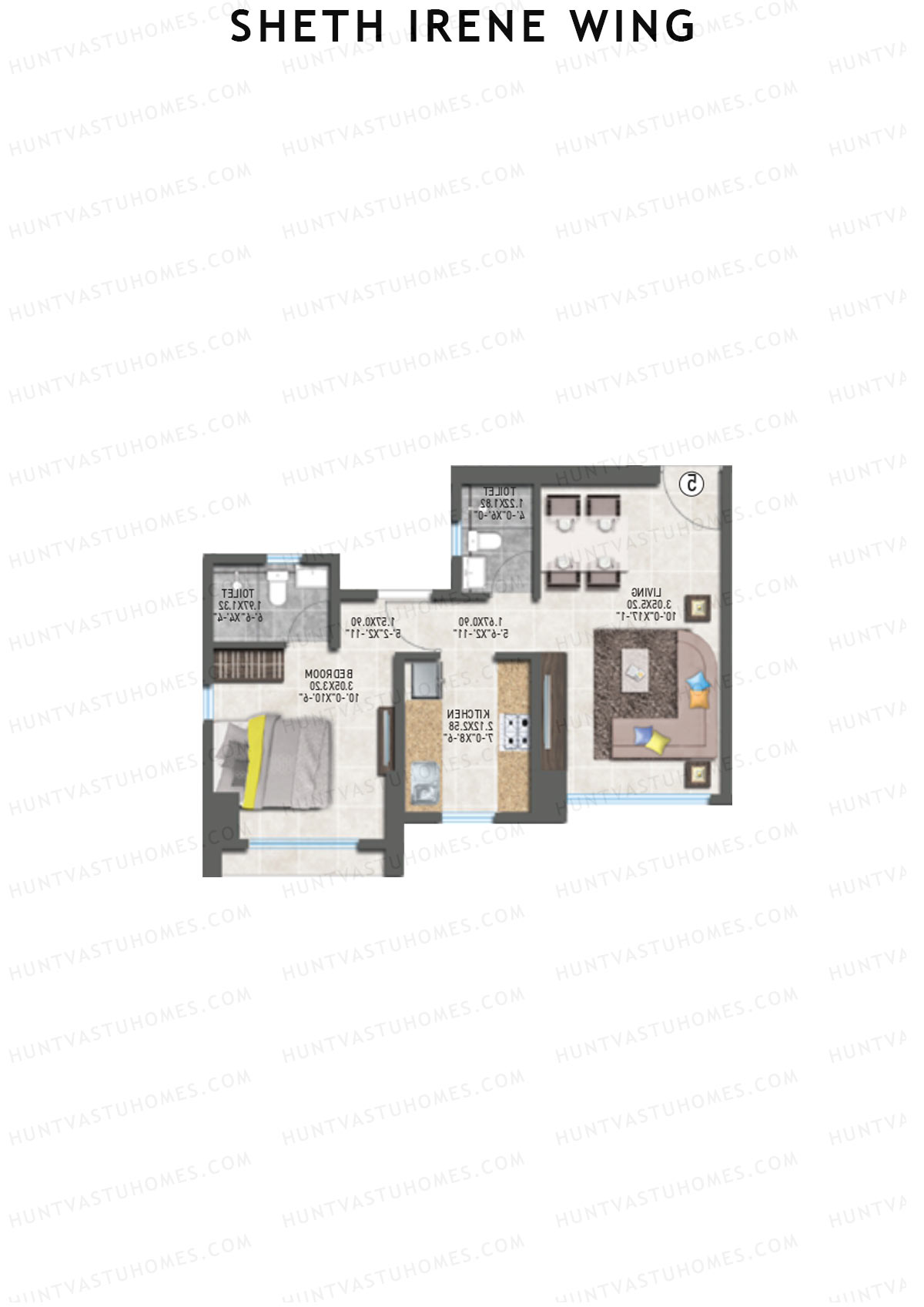 Sheth Irene Wing Wing A Unit 6 Floor Plan
