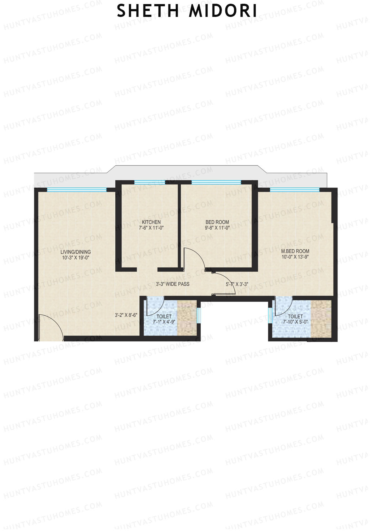 Sheth Midori Wing A3 Unit 2 (Type A) Floor Plan