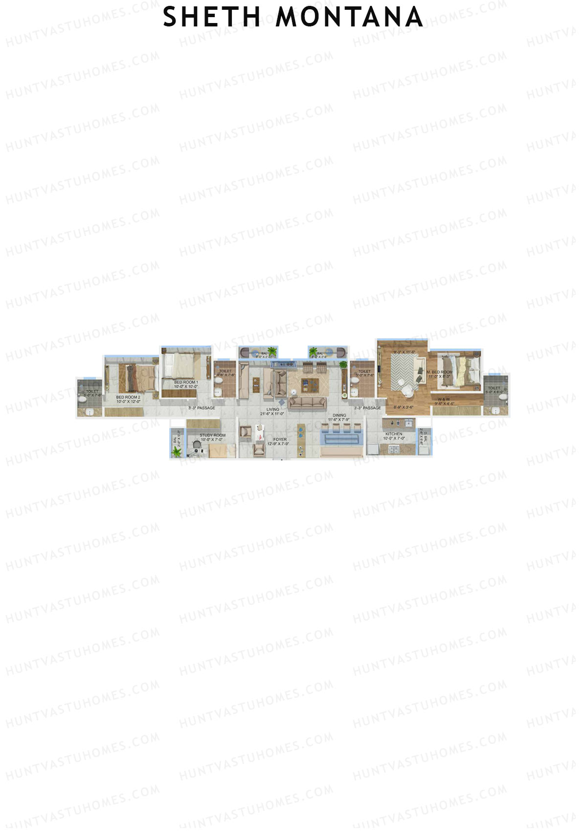 Sheth Montana Giona B Unit 1 Floor Plan