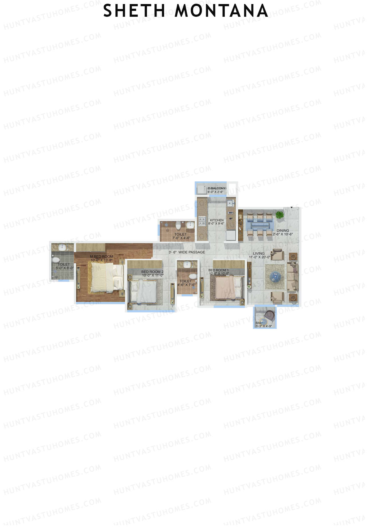Sheth Montana Giona B Unit 2 Floor Plan