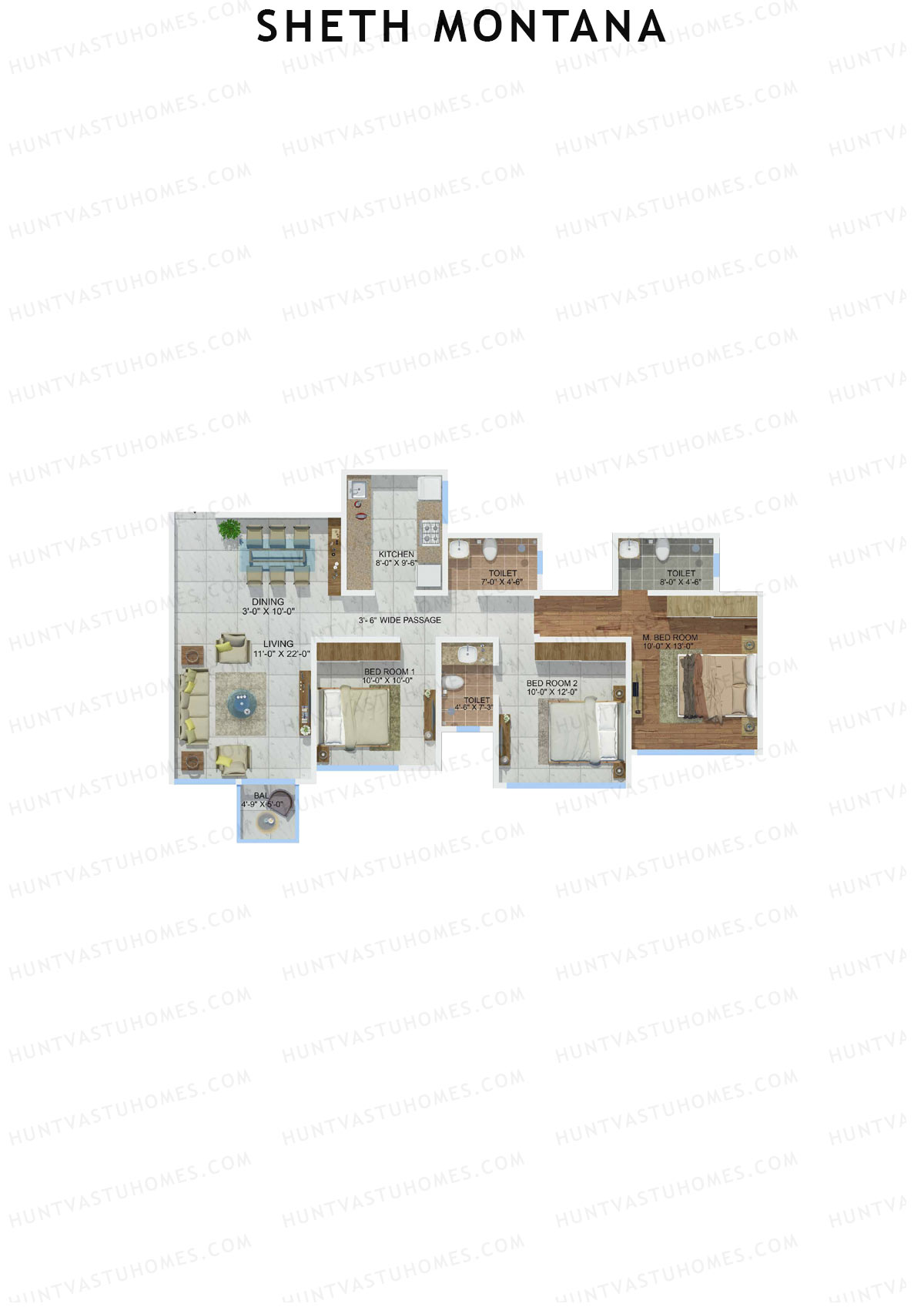 Sheth Montana Rosa A Unit 1 Floor Plan