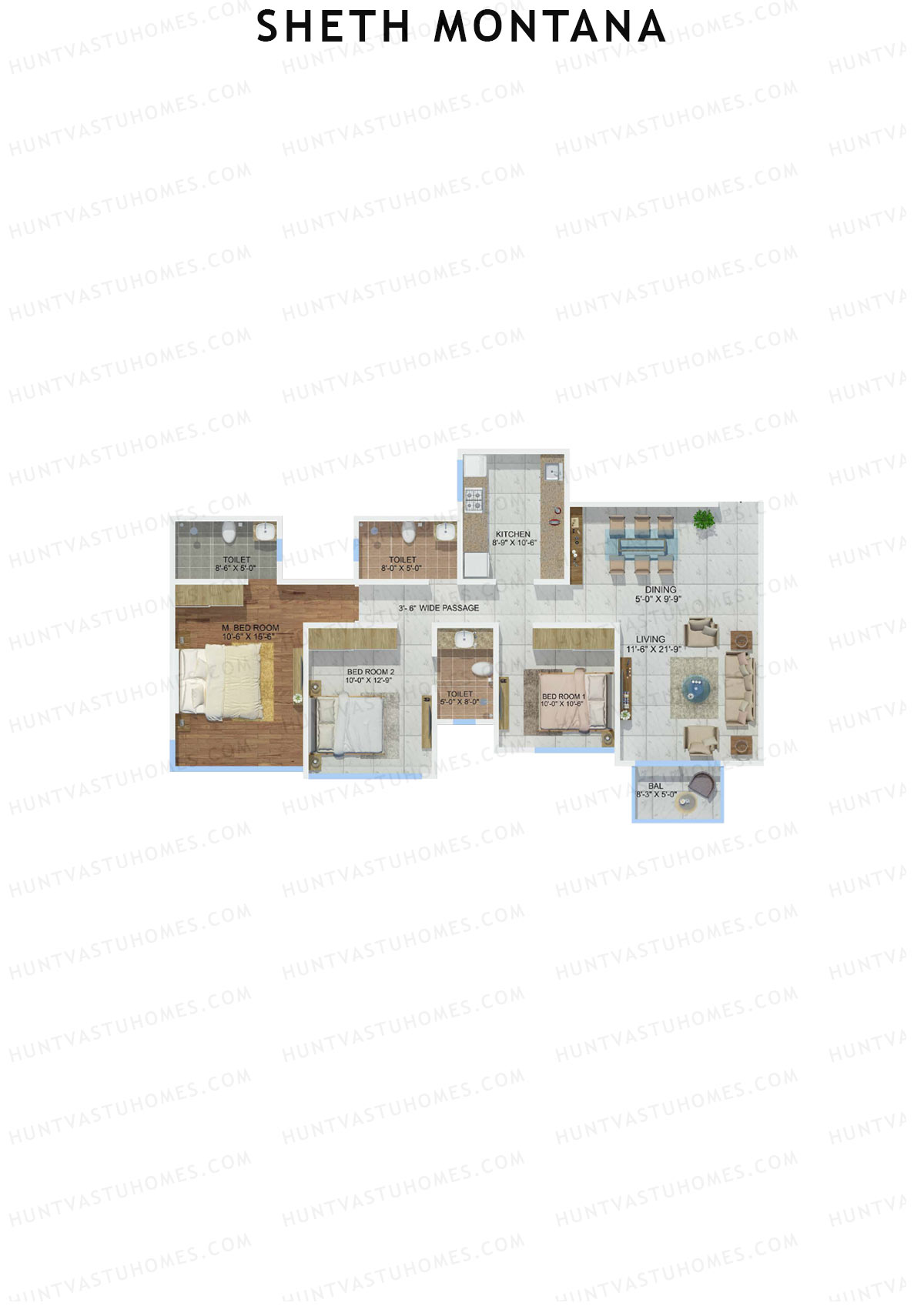 Sheth Montana Rosa B Unit 2 Floor Plan
