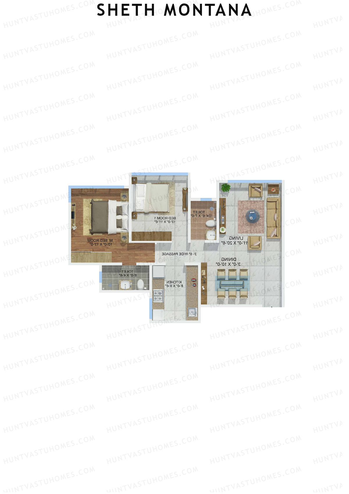 Sheth Montana Rosa B Unit 3 Floor Plan