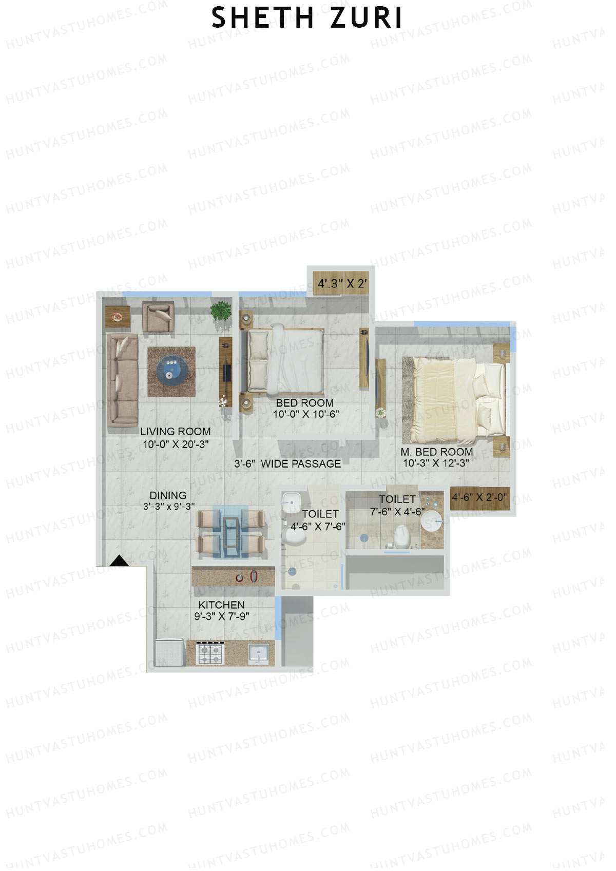 Sheth Zuri Wing A Unit 2 Floor Plan