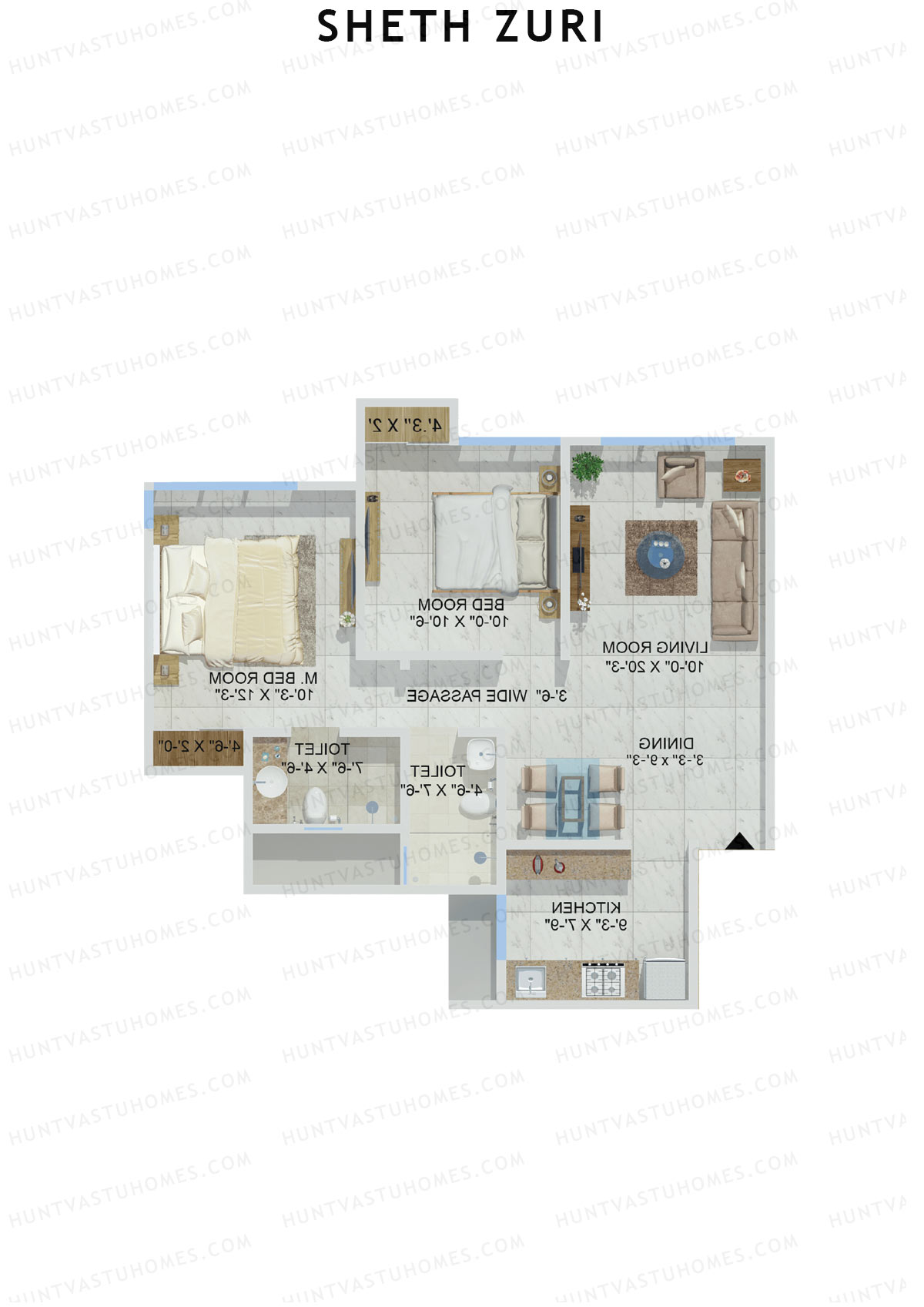 Sheth Zuri Wing B Unit 1 Floor Plan