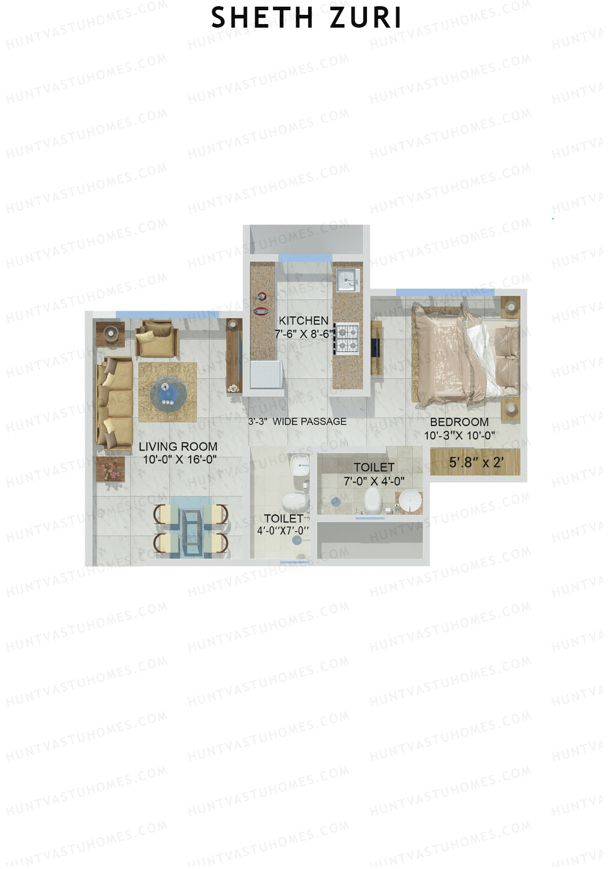 Sheth Zuri Wing B Unit 2 Floor Plan