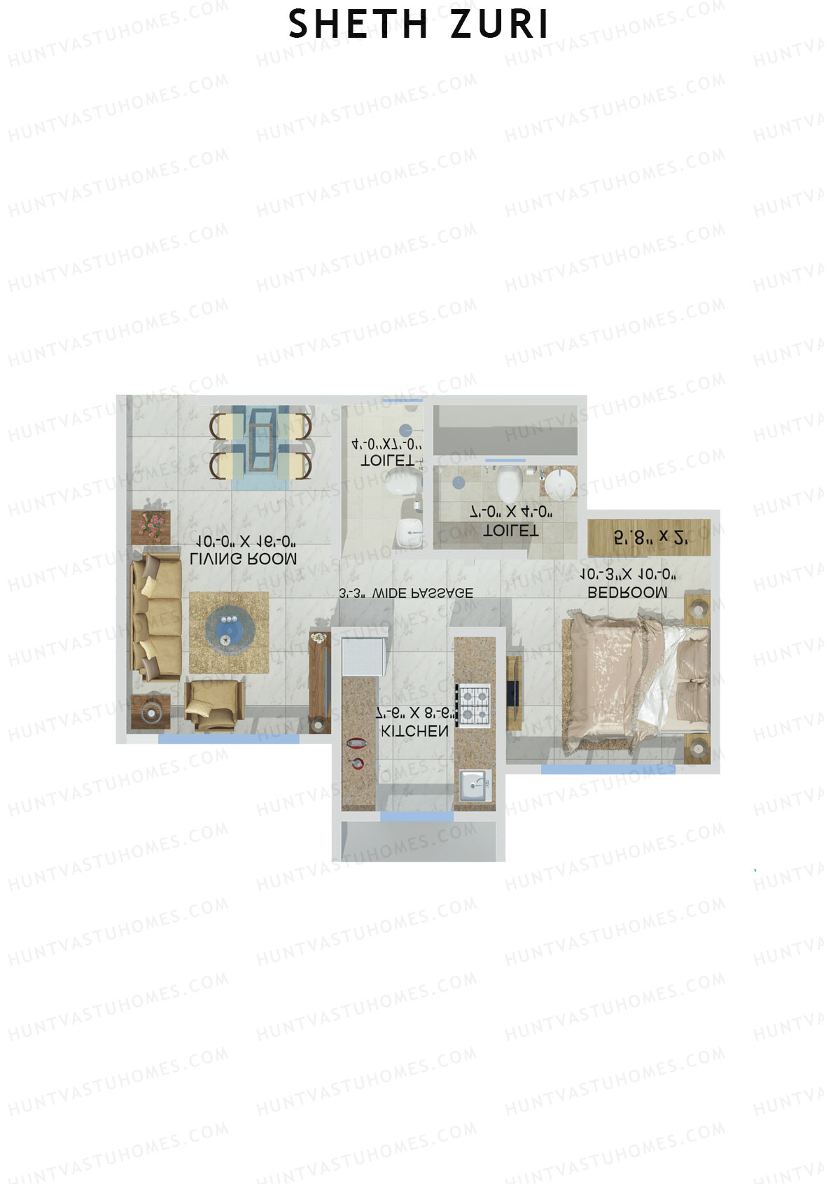Sheth Zuri Wing B Unit 3 Floor Plan