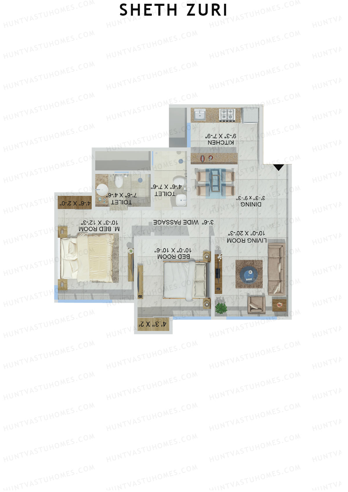 Sheth Zuri Wing B Unit 4 Floor Plan
