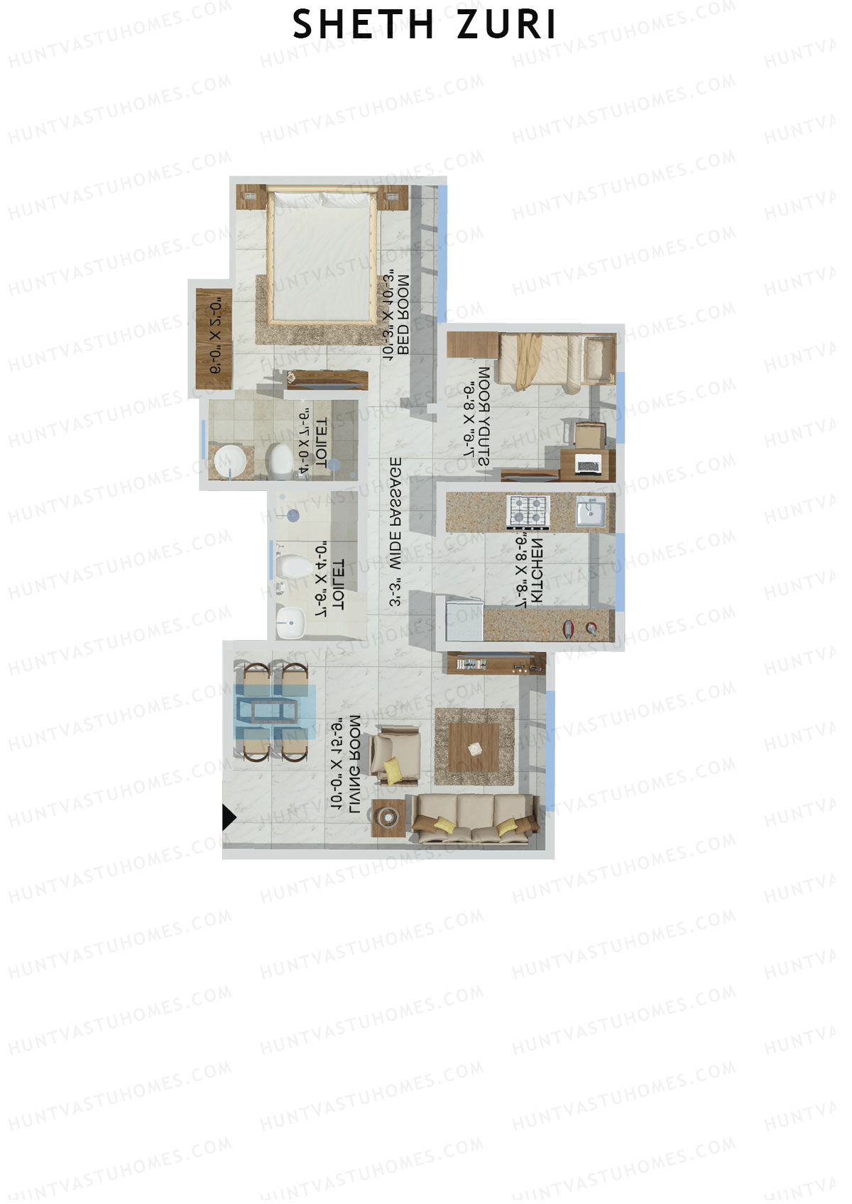 Sheth Zuri Wing C Unit 1 Floor Plan