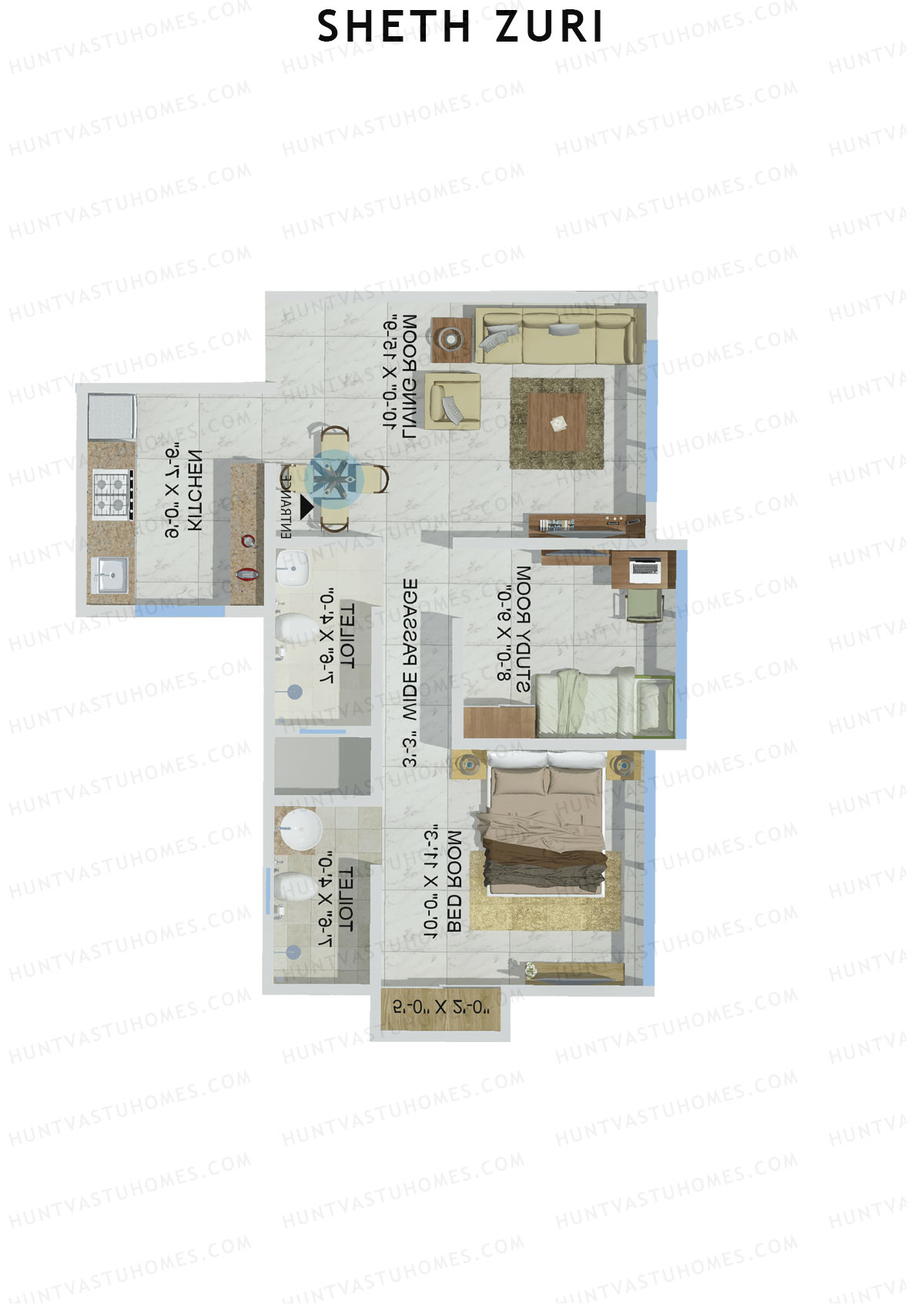 Sheth Zuri Wing C Unit 2 Floor Plan